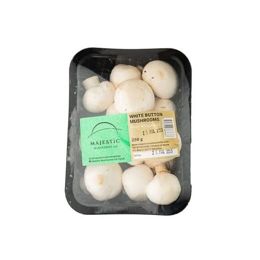 Majestic button mushroom at zucchini