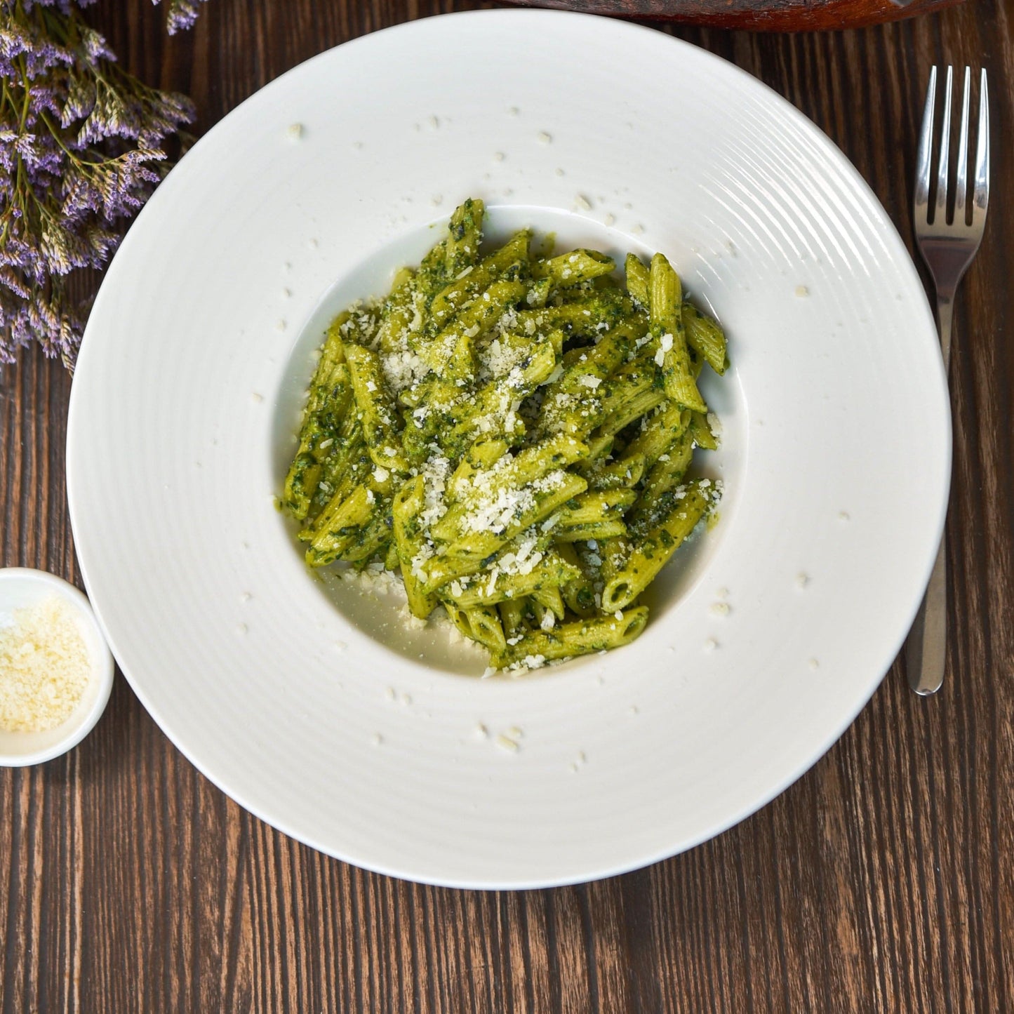 Penne Pesto at zucchini