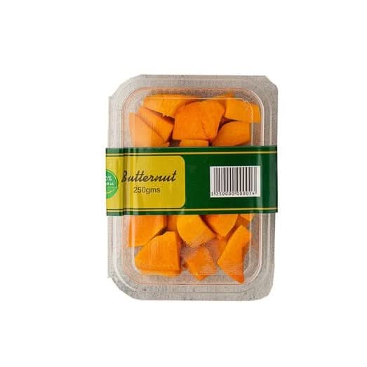 Butternut cubes packed at zucchini