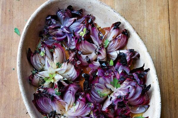 Roasted Red Onion Flowers