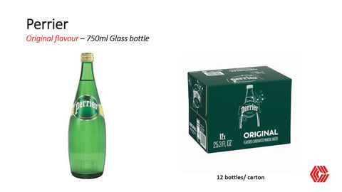 Perrier Water Glass Bottle  750ml