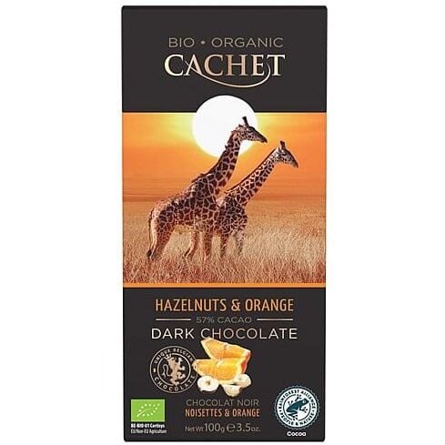 Cachet - Bio Organic Hazelnuts & Orange Dark Chocolate 57% Cacao