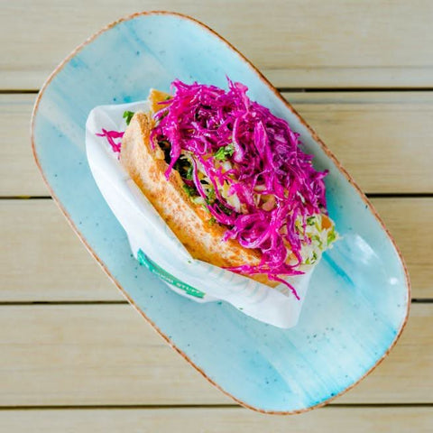 Classic falafel in pita at zucchini