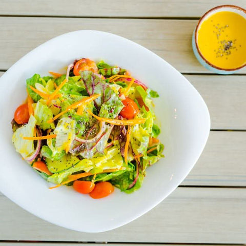 Garden salad at zucchini