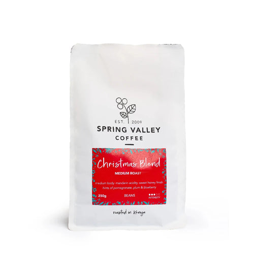 Spring Valley Coffee Christmas Blend- beans at zucchini