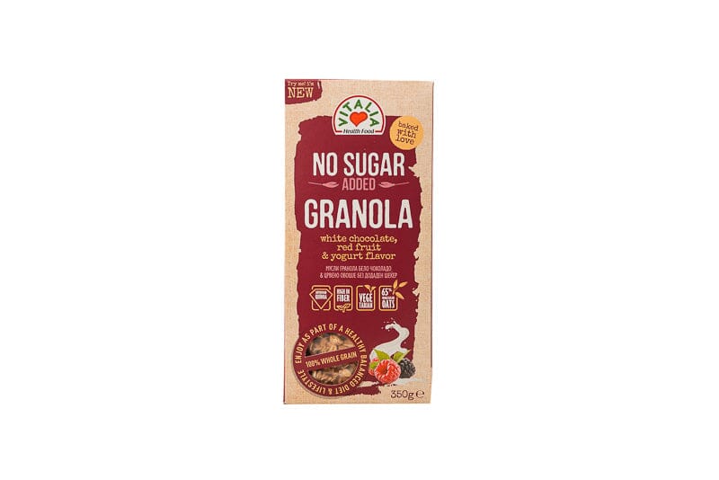 Vitalia No Sugar Added Granola - White Chocolate, Red Fruit & Yoghurt Flavor