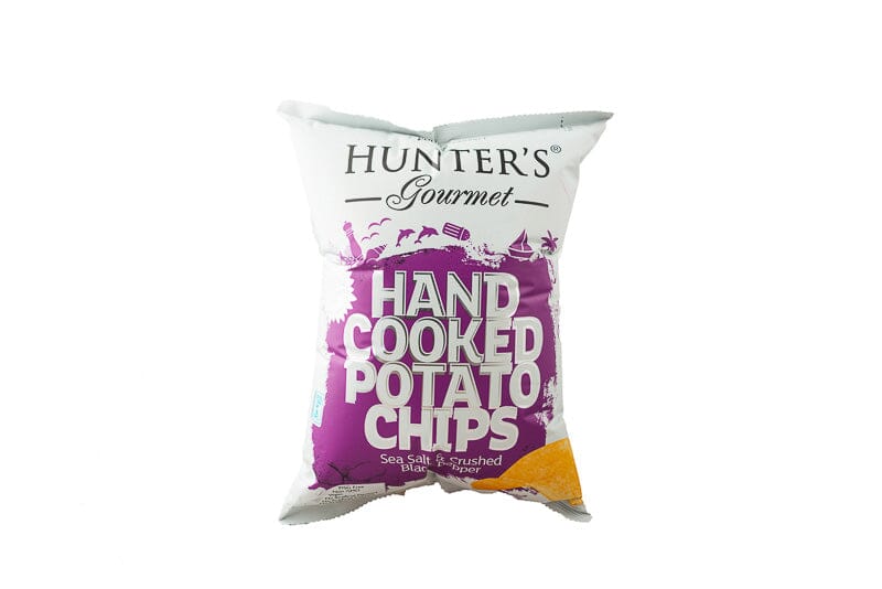 Hunter's Gourmet Hand Cooked Potato Chips - Sea Salt & Crushed Black Pepper