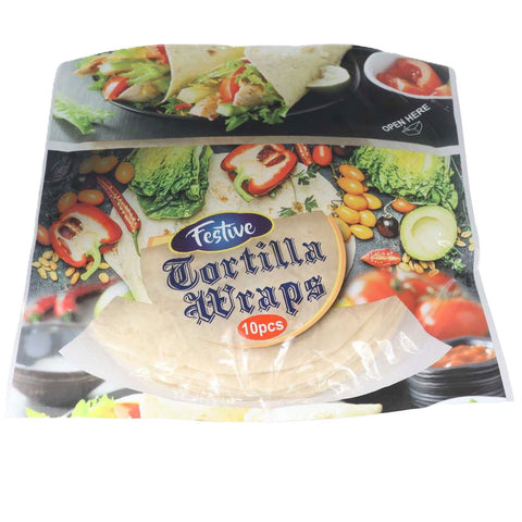 Festive Tortilla Wraps - 10 Pieces