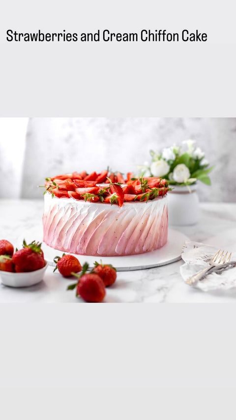 TIRAMISU Strawberries & Cream Chiffon Cake