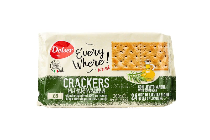 Delser Crackers - With Extra Virgin Olive and Rosemary 200g.